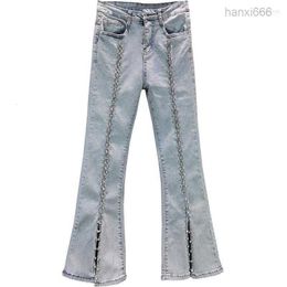 Women's High Waist Wide Leg Spring Autumn Winter 2022 Long Flares Jean Ladies Female Bell-bottomed