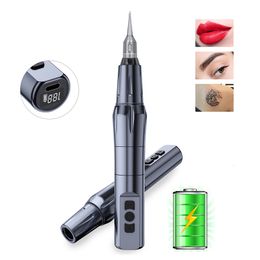 Tattoo Machine Wireless Pen Professional Micropigmentation SemiPermanent Makeup Device for Eyeliner Lips Eyebrow 230907