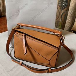 Leather Geometric Bag High Quality Single Shoulder Crossbody Splicing Colour Bump Portable Women's Fashion Ringer