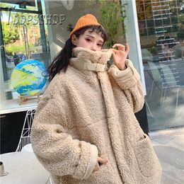 Women's Trench Coats 2023 Faux Fur Lambswool Oversized Jacket Fashion Solid Coat Winter Hairly Ladies Outerwear