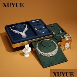 Jewelry Boxes Display Stand Metal Necklace Set Tray Props Storage Spot Packaging 230808 Drop Delivery Packing Dhbuq