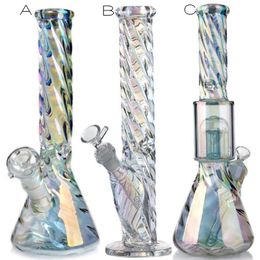 11.8 Inch Colourful Glass Water Bong Smoking Hookah Thick 30cm Unique Straight Shape Bongs with 18 mm Donestem 14mm Bowl In Stock