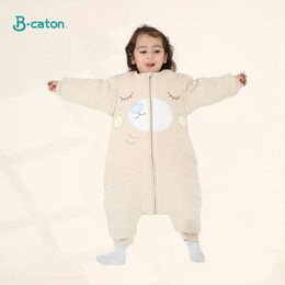 Pyjamas Cotton Kids Baby Sleeping Bag Infants Toddle Autumn Winter Thicken Warm Detachable Sleepwear Children Pyjama Jumpsuit 230907