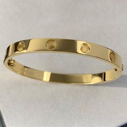 Love gold bangle Au 750 18 K never fade 16-21 size with box with screwdriver official replica top quality luxury brand Jewellery pre247d