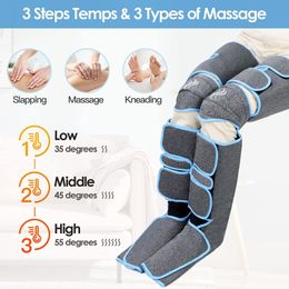 Leg Massagers Air Compression Massager Heated for Foot and Calf Thigh Circulation with Handheld Controller 6 massager modes family 230907