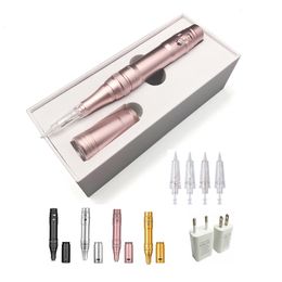 Tattoo Machine Rose Gold Wireless PMU Beauty Tools Permanent Makeup Eyebrow Pen 230907