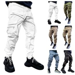Men's Pants Men Casual 2023 Solid Colour Cargo For Multi-pockets Big Male Trousers High Waist Cool Simple Sport Pant Seasons222i