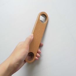 Custom Logo Wood Bar Blade Beer Bottle Bartender Opener Vintage Wooden Handle Bottle Opener can opener