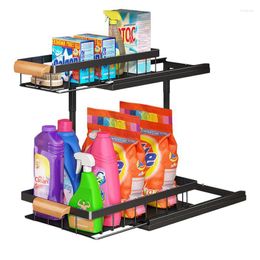 Kitchen Storage 2 Tiers Under Sink Organiser Multifunctional Rack Rustproof Shelves For Bathrooms Laundry Room