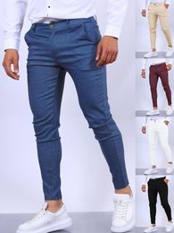 Men's Pants Solid Color Fashion Europe And The United States England Wind Calf Four Seasons Comfortable Casual Formal Pant