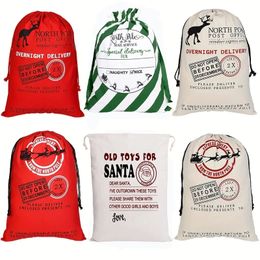 40 Styles Large Canvas Santa Sack Christmas Drawstring Candy Toys Sacks For Presents Kids Gift Christmas Bags Xmas Party Decor 908