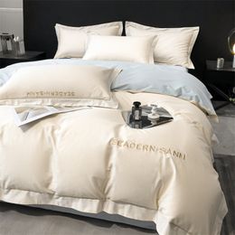 Bedding sets Simple Style 100% Egyptian Cotton 600TC Set Full Size Queen King Duvet Cover Bed Sheet Pillow 230907