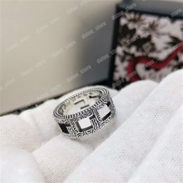 Designer Band Rings Mens Hip Hop Woman Love Couple Ring Luxury Jewelry Viper Engraving Rings Retro 925 Silver Letter Anelli Ringe 268s