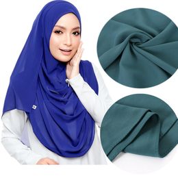 Bandanas Durag Muslim Headband Scarf Women Bubble Chiffon Plain Big Wraps Solid Colour Shawls Girl Hijab Scarves 61 HUISHI 230908