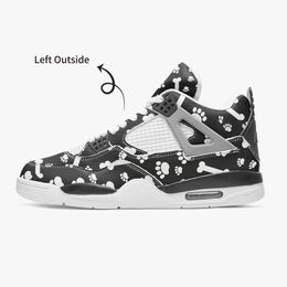 diy custom basketball shoes mens and womens classic fashion black claw patterned breathable trainers outdoor sports 36-46 A32