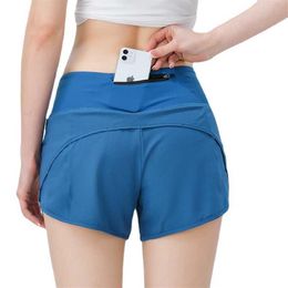 lu-17 Womens Sport ty Shorts Casual Fitness Yoga Leggings Lady Girl Workout Gym Underwear Running Fitness with Zipper Pocke233V