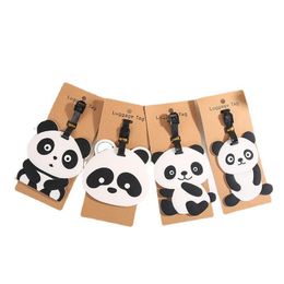 Party Favor Creative Pvc Panda Lage Tag Keychain Portable Cartoon Travel Label Keyring Drop Delivery Home Garden Festive Supp Dhgarden Dhqj7
