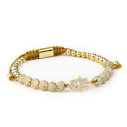 Men Jewellery bileklik slivery Crown Charm Bracelets Jewellery DIY 4mm Round Beads Braided Bracelet Female pulseira Zircon208z