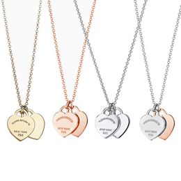 NEW Fashion 100% 925 Sterling Silver Necklace Pendant Heart Beads Link Chain Rose Gold Design Necklaces For Women Luxury Jewellery O253v