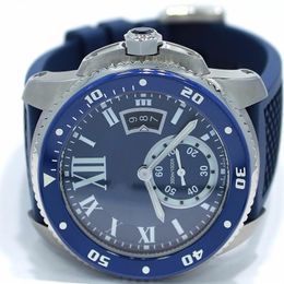 Venda Calibre De Diver WSCA0011 Mostrador Azul e Borracha 42mm Movimento Automático Relógio Mens Watch Watches270Z