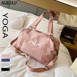Outdoor Bags AL0lulu Gym Bag Portable Yoga Ladies Large Capacity Shoulder Waterproof Oxford Cloth Beach Travel 230907