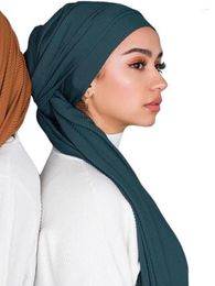 Ethnic Clothing Big Size Pleated Jersey Hijab Scarf For Muslim Women Turban Shawls Scarves Headscarf Head Headwraps Ramadan