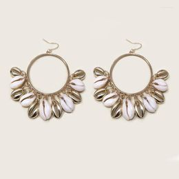 Dangle Earrings 2023 Arrival PUKA Shell Round Circle Statement Natural Hook Fashion Jewellery For Women Holiday Gift