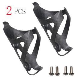 Water Bottles Cages 2PCS No Full Carbon Fibre Bicycle Bottle Cage MTB Road Bike Holder Ultra Light Cycle Equipment Matte Glossy 230907