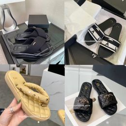 Parigi 2023 nuove donne del progettista pantofole fondo piatto antiscivolo outdoor open toe spiaggia canale femminile sandali trapuntati marchi di lusso di moda diapositive scarpe da donna Tories 2c