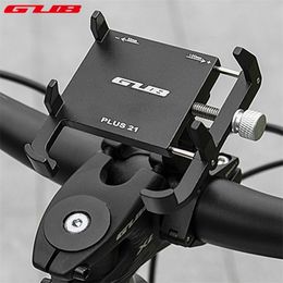 Bike Handlebars Components GUB PLUS 21 Motorcycle Phone Holder Aluminium Alloy Cell Bracket Rotatable Adjustable Anti slip Cycling Parts 230907