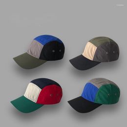 Ball Caps Japanese Quick-drying 5 Panels Hat Unisex Summer Color-block Patchwork Baseball Cap Street Fashion American Style Dad Sunhat