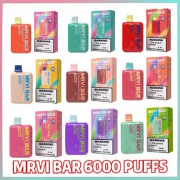 Hot selling Top 3 puff MRVI bar 6000 Puffs Disposable Vap E Cigarette Stick in stocks Prefilled Pod Big Puff free ship