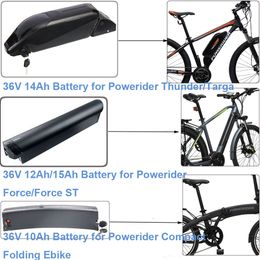 Lithium Ebike Battery 36V 10Ah 12Ah 14Ah 15Ah 500Wh Powerider Thunder 29er TARGA Force ST Compact Folding Electric Bike Battery