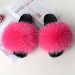 Slippers Arrival Children Sweet Fur Slippers Summer Fluffy Furry Slides Girl Home Plush Fur Beach Flip Flops Wholesale Drop 230907