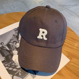 R letter designer hat Korean Version of Ins Female Embroidered Duck Tongue mens hat Spring/summer Casual Sun Shading Baseball for Students 7V3R