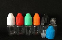 wholesale Wholesale Liquid PET Dropper Bottle with Colorful Childproof Caps Long Thin Tips Clear Plastic Needle Bottles 5ml 10ml LL