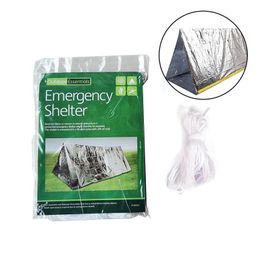 Party Favour Outdoor Emergency Tent Sun Protection Warm Cam Survival Tools Pe Aluminium Coating Shelters Tents Camp Hike Pads Dhgarden Dhyls