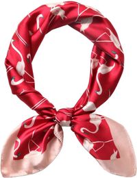 Scarves Meanbaauty 27 inch (approximately 68.6 cm) square silk headscarf women's satin wrapped scarf headscarf headgear and gift box packagingLF2030908