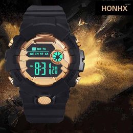 Wristwatches Fashion Digital Electronic Watch For Men LED Luminous Outdoor Sports Waterproof Reloj Hombre