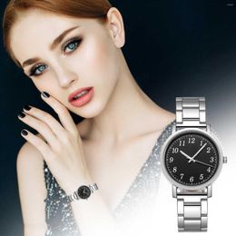 Wristwatches Sleek Minimalist Fashion Women Watch Luxury Stainless Steel Strap Watches Business Quartz Temperament For Girl Gift Reloj Dama