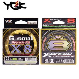 Braid Line Original Japan YGK G SOUL X8 Fishing 14LB60LB 150M200M Xbraid Upgrade Multifilamento Lines 230907