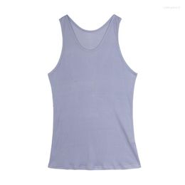 Men's Tank Tops Silk Top Loose Summer Sleeveless Large Size Knitted Wide Shoulder For Men