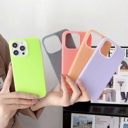 Jelly Liquid Silicone Phone Case For iPhone 15 14 Plus 14Pro 13Pro 12Pro 11Pro 15 Pro Max Gel Rubber Skin Soft Touch Shell