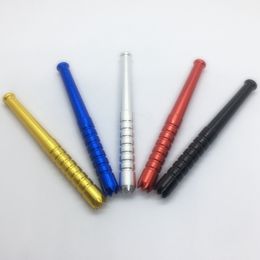 Pipes Colourful Aluminium Tooth Digger Smoking Herb Tobacco Cigarette Holder Tip Portable Innovative Handpipes Pipes Catcher Taster Bat One Hitter Philtre Tube