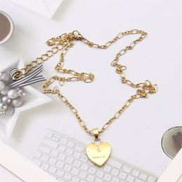 Fashion Designer G Pattern Pendant Necklaces For Women Love Heart Shape Link Chains 18K Gold Plated Letters Necklace Jewellery Gift3369