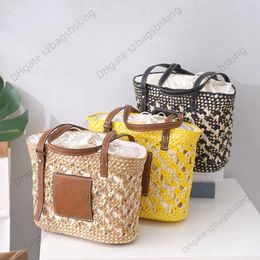 Fashion brand handbag Tote bag New shopping handmade straw basket trend portable beach shoulder crossbody bag