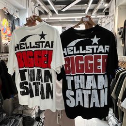 Men's TShirts Hellstar Tshirt Black White Classic Angel Alphabet Print High Quality Cotton Breathable Short Sleeve T Shirt Men Women Top Tee 230907