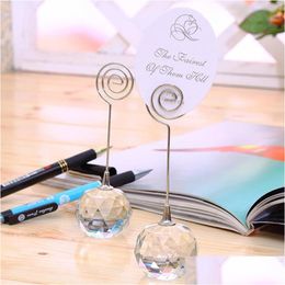 Party Decoration Crystal Ball Label Holder Restaurant Desktop Romantic Seat Card Fixator Note Holders Creative Gift Drop Del Dhgarden Dhnnr