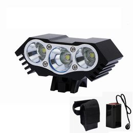 Bike Lights Super Bright Bicycle Front Light 3xT6 LED Outdoor MTB Road Headlight Waterproof Safe Cycling Lamp With Battery Pack BC0533 230907