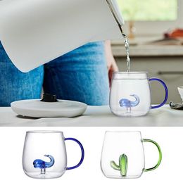 Wine Glasses Glass Coffee Cups Creative Drinkware Coffe Tea Heat-resistant Beer Mug Clear Drinking For Juice Milk